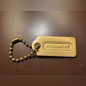 Coach Gold Metal Hangtag rare Y2K era Medium size